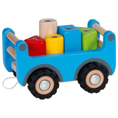 Kraanwagen met aanhanger en magnetische blokken | Goki